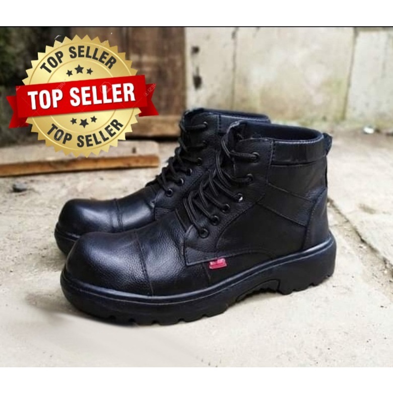 Sepatu Boots Pria Casual Kulit KC Black Asli Klasik Berkualitas Original Handmade
