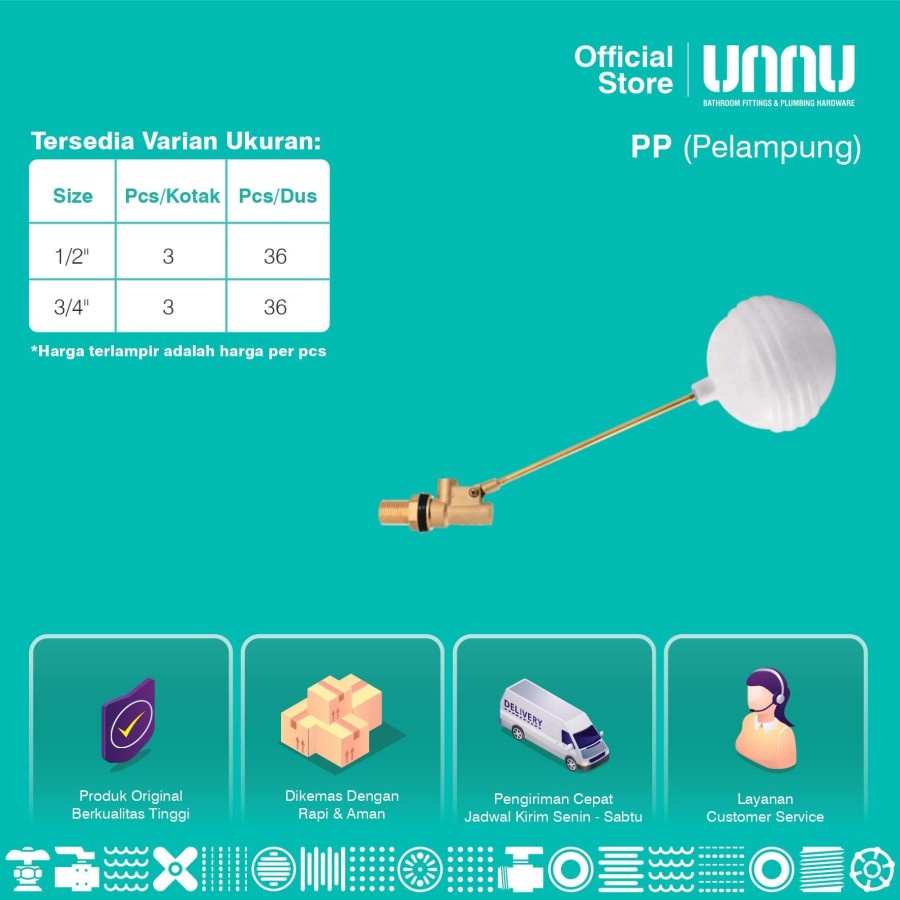 UNNU Pelampung Plastik - PP - 1/2&quot; inch