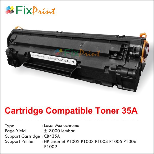 Cartridge Toner Compatible HP CB435A 35A Premium Murah