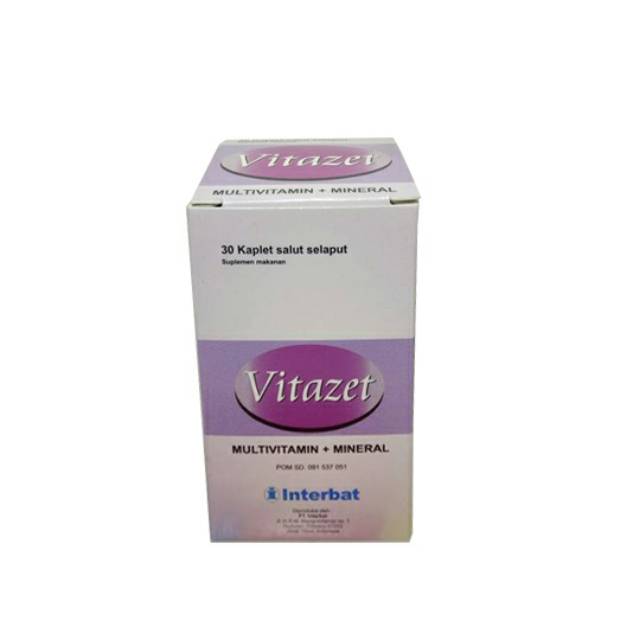 Vitazet Multivitamin 1 botol isi 30 Kaplet - Vitamin C 750mg Zinc