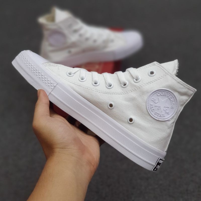 OBRAL SEPATU PUTIH CONVERSE CT ALL STAR HIGH FULL WHITE GRADE ORIGINAL 36-43-2