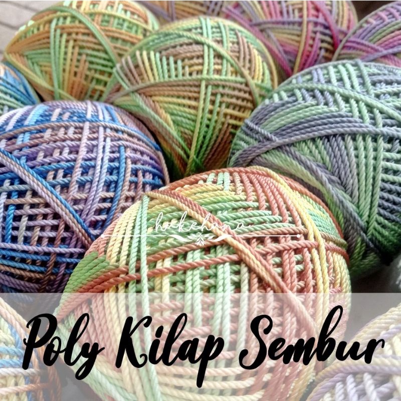 Benang Rajut Poly Kilap Sembur Ombre