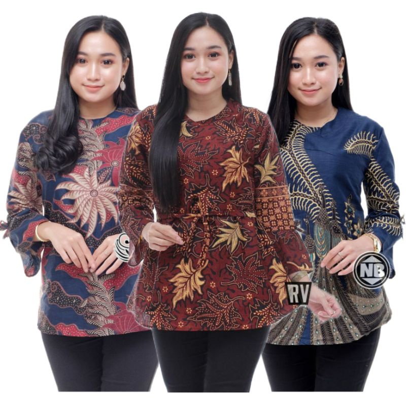 Batik Wanita Atasan modern kantor 210389 size M L XL XXL