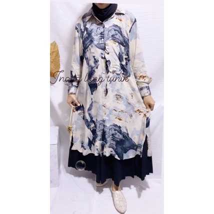 inara long tunik tunik oversized kemeja