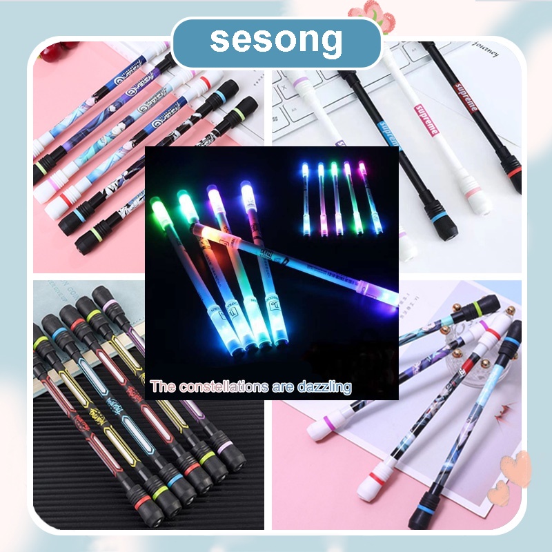 

1 Pcs Spinning Pen Pikachu One Piece Glow Fingers Balance Spinning Pen Oily Stationery Pen SS