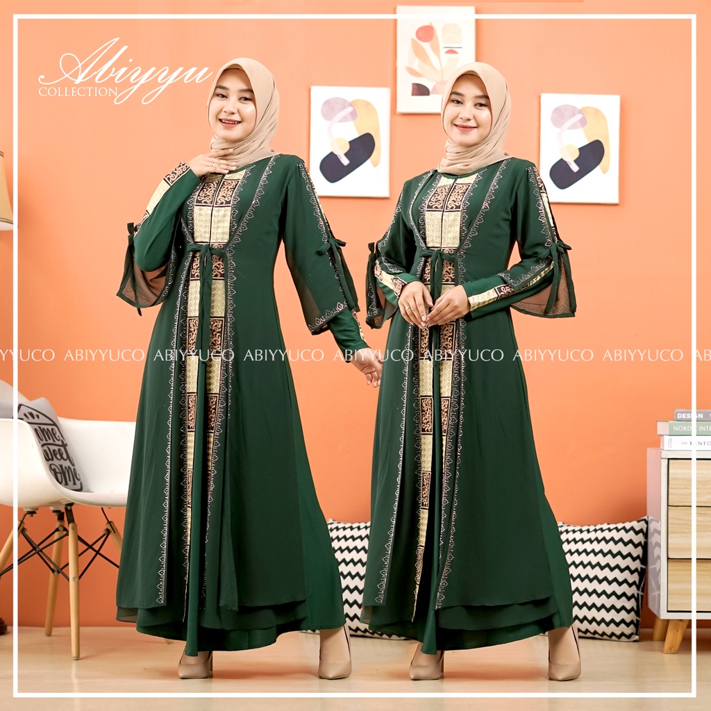 Abiyyuco GL1074 | Gamis Abaya Turkey Busui Turki Hitam dan Turkiy Warna, Ready Size S, M, L, XL, XXL, LD mulai 88 cm sampai 120 cm. Bahan Jersey mix Ceruty dengan Bordir Renda dan Mote Swarovski