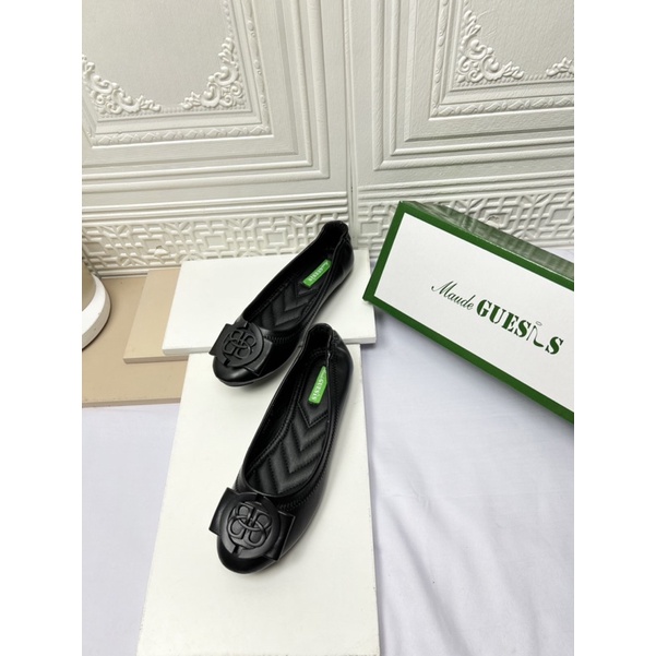 sepatu flat shoes wanita terbaru kekinian pesta MAUDES GUESIS sepatu flat shoes import premium bahan kulit TOR22