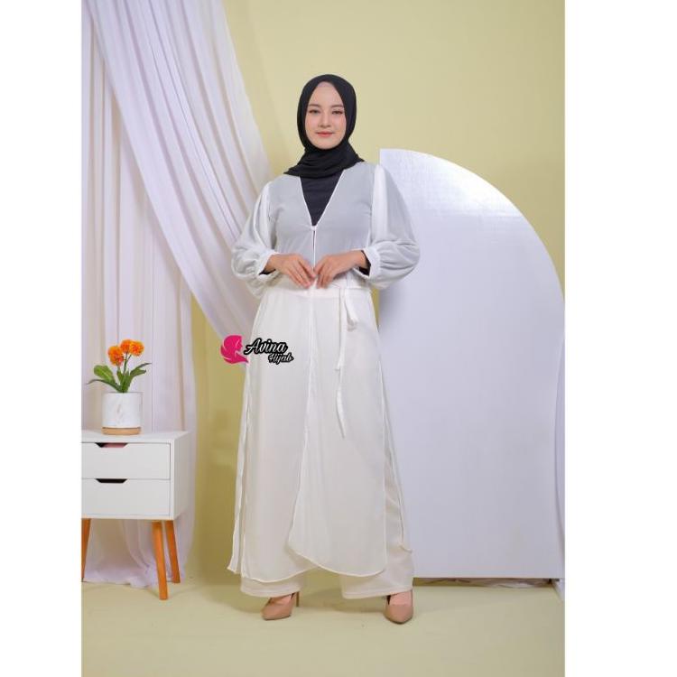 (SPECIAL PRICE) Long Cardy Laura / Long Outer/ Cardigan Bahan Ceruty Baby doll