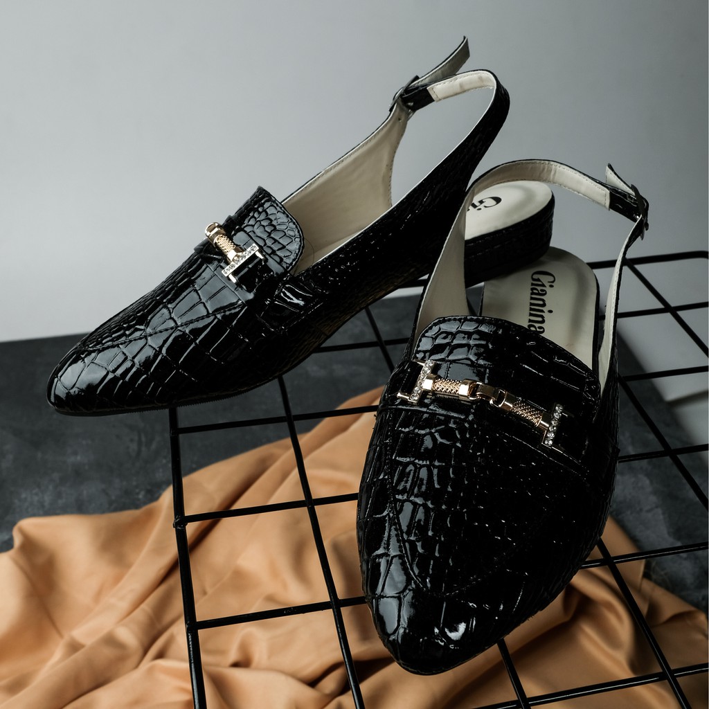 Crocomelo Mules Black