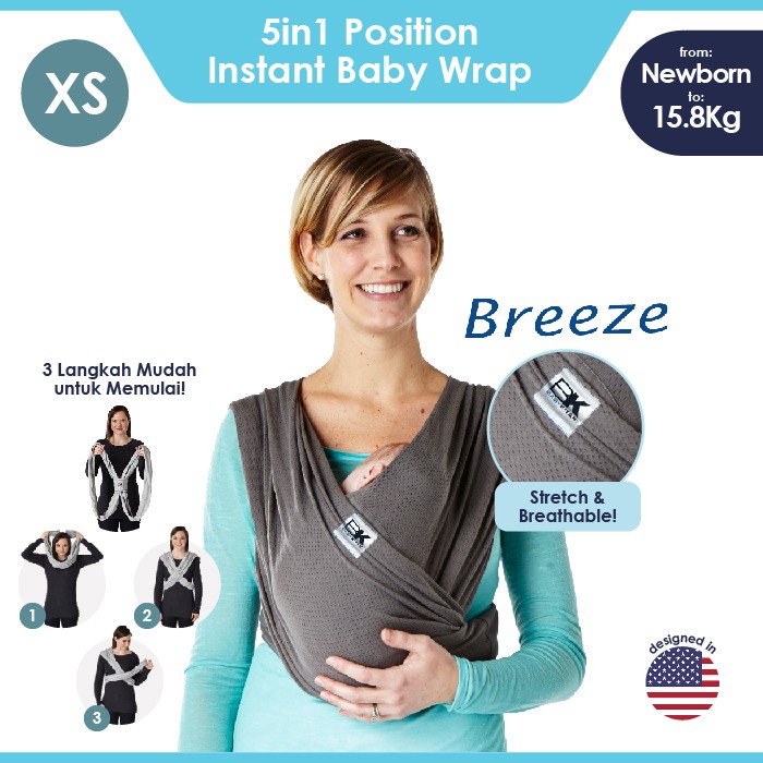 Baby K Tan Baby Carrier Breeze Charcoal Shopee Indonesia