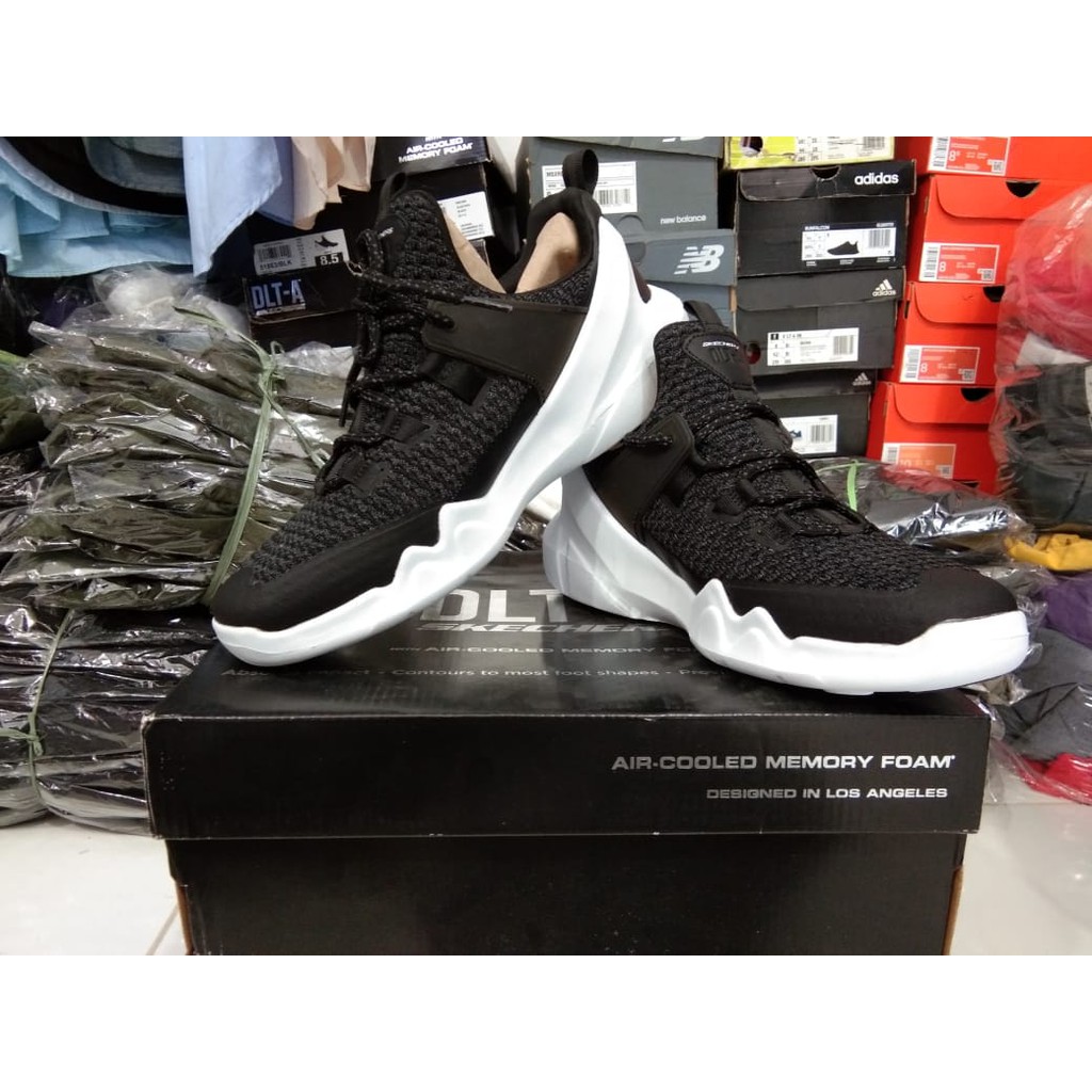 SEPATU SNEAKER PRIA SKECHERS DLT-A BLACK WHITE 51883BLK ORIGINAL BNIB