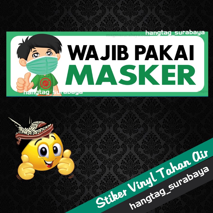 

Stiker Wajib Masker - Hindari Covid- label