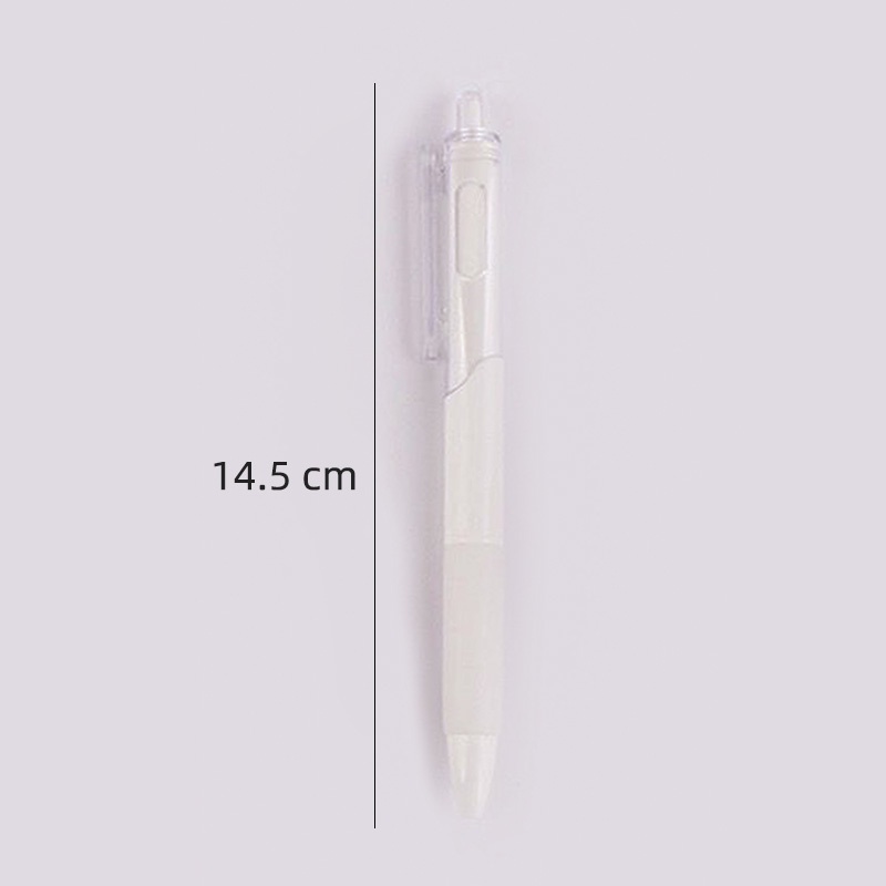 Pulpen Gel 0.5mm Warna Putih Simple Dapat Ditarik