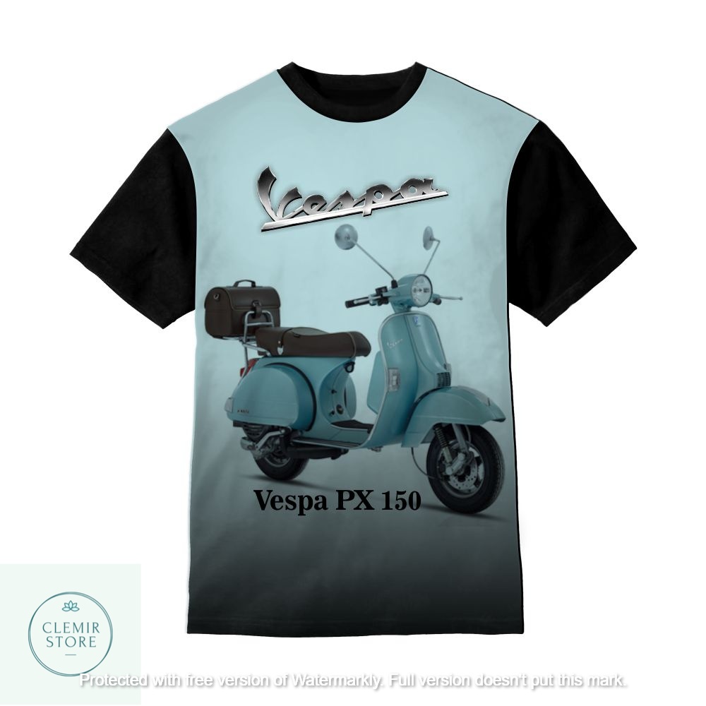 Kaos 3D Anak | Baju Printing - Baju Kaos 3D Anak Scooters Motor Vespa (Vespa Px 150) Untuk Usia 1-12