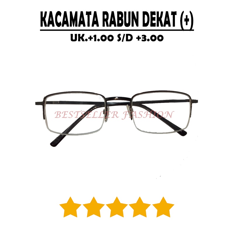 Kacamata Baca Lensa Plus Half-Frame +1.00 s/d +3.00 Kacamata Rabun Dekat Pria Wanita Reading Glasses NOCASE