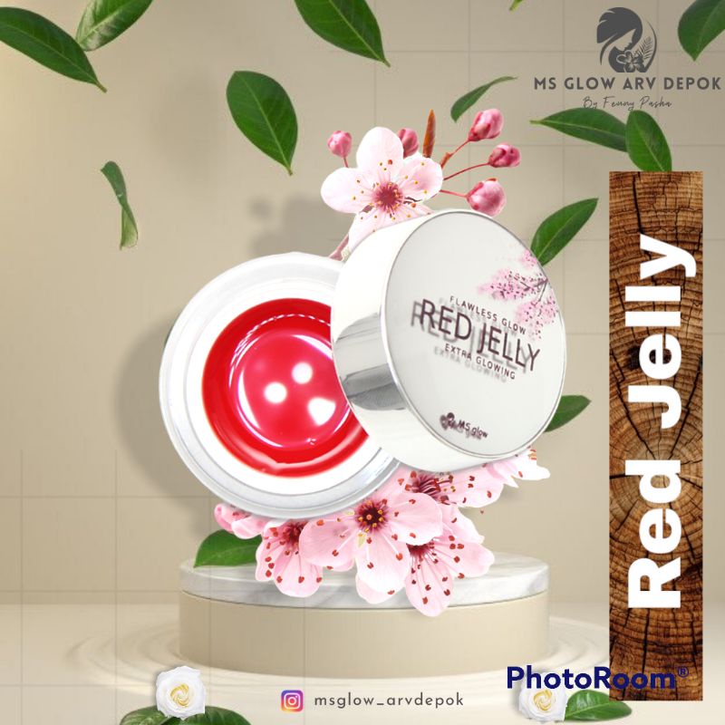 RED JELLY MS GLOW ORIGINAL FREE GIVEAWAY/ SLEEPINGMASK / PEMUTIH WAJAH GLOWING AMAN BPOM / CREAM JEL