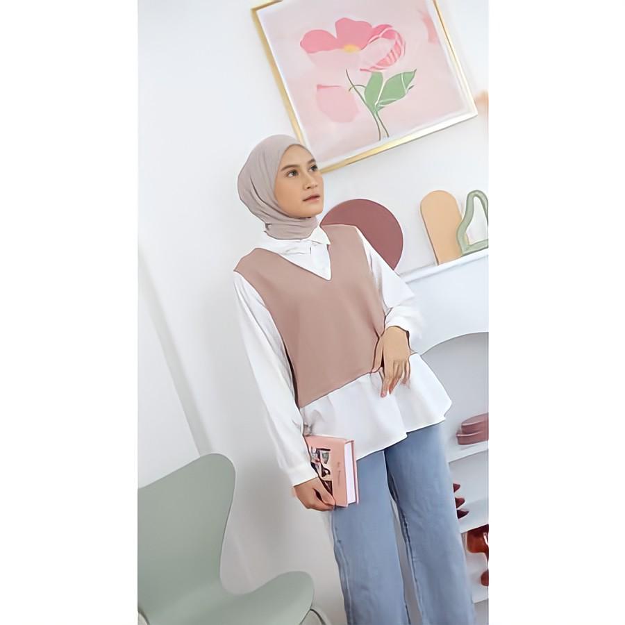 NARA BLOUSE KNIT KOMBI WOLFIS // BLOUSE WANITA-1