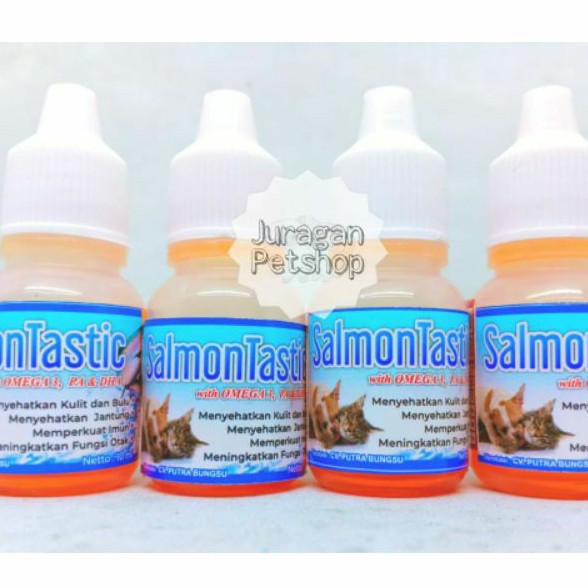 SALMON TASTIC 10ML | Minyak Ikan Untuk Hewan | Murni 100% Salmon Oil | Vitamin Bulu Kucing