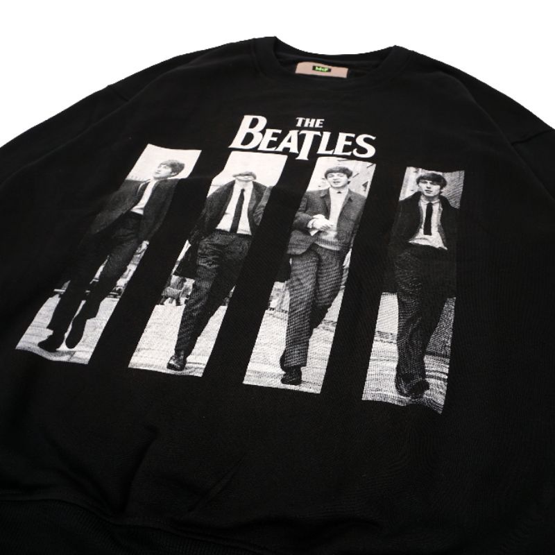 SWEATER CREWNECK MCF THE BEATLES BLACK UNISEX PREMIUM