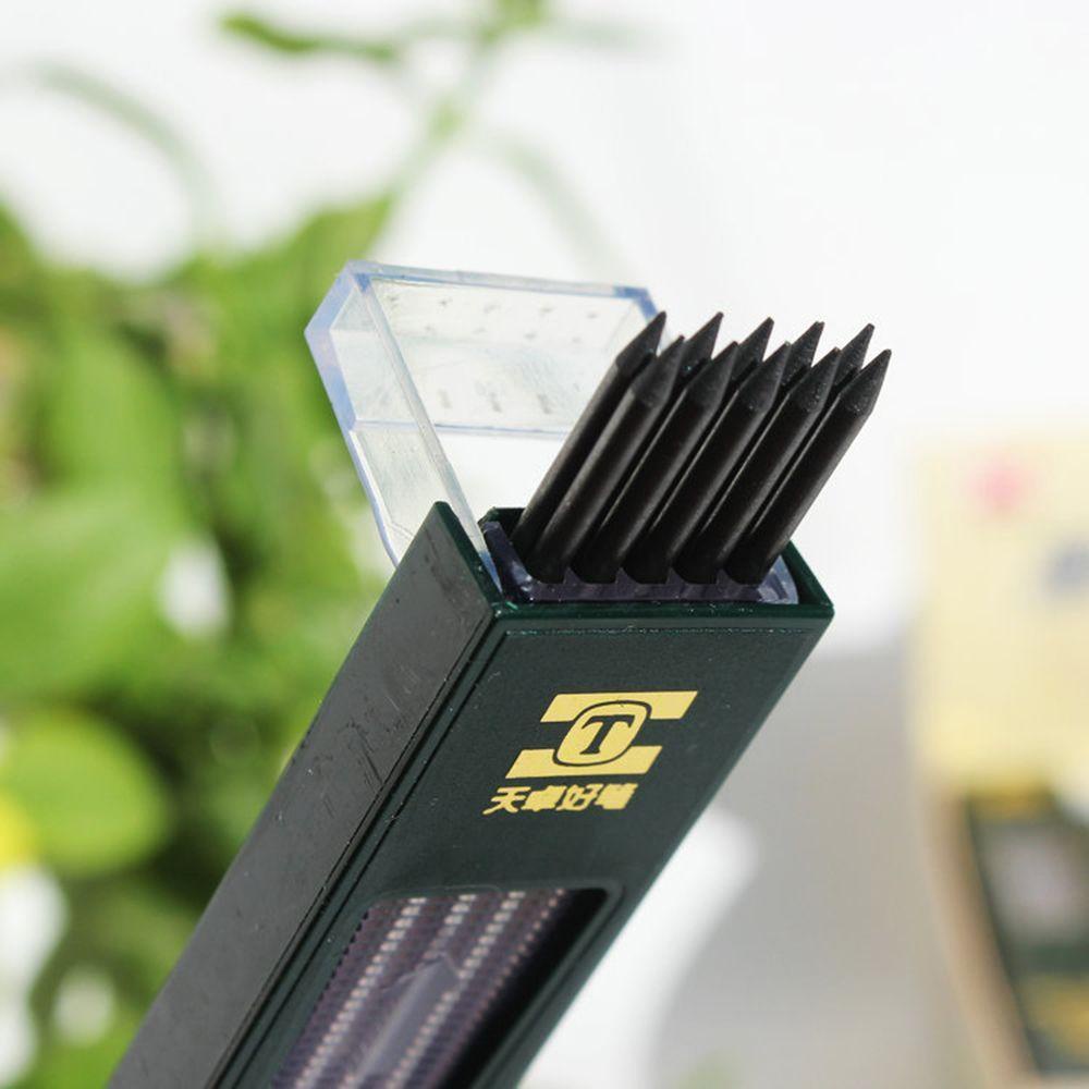 Lanfy 10pcs / Kotak Pensil Mekanikal 120mm 2.0mm Warna Hitam Untuk Sekolah / Kantor