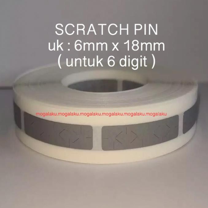 

6x18 scratch off pin label gosok pin voucher AR016