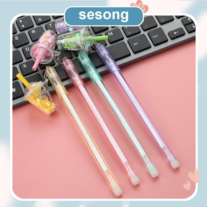 

0.5mm Kreatif Susu Cangkir Teh Liontin Gel Pena Lucu Payet Mahasiswa Tanda Tangan Pena SS