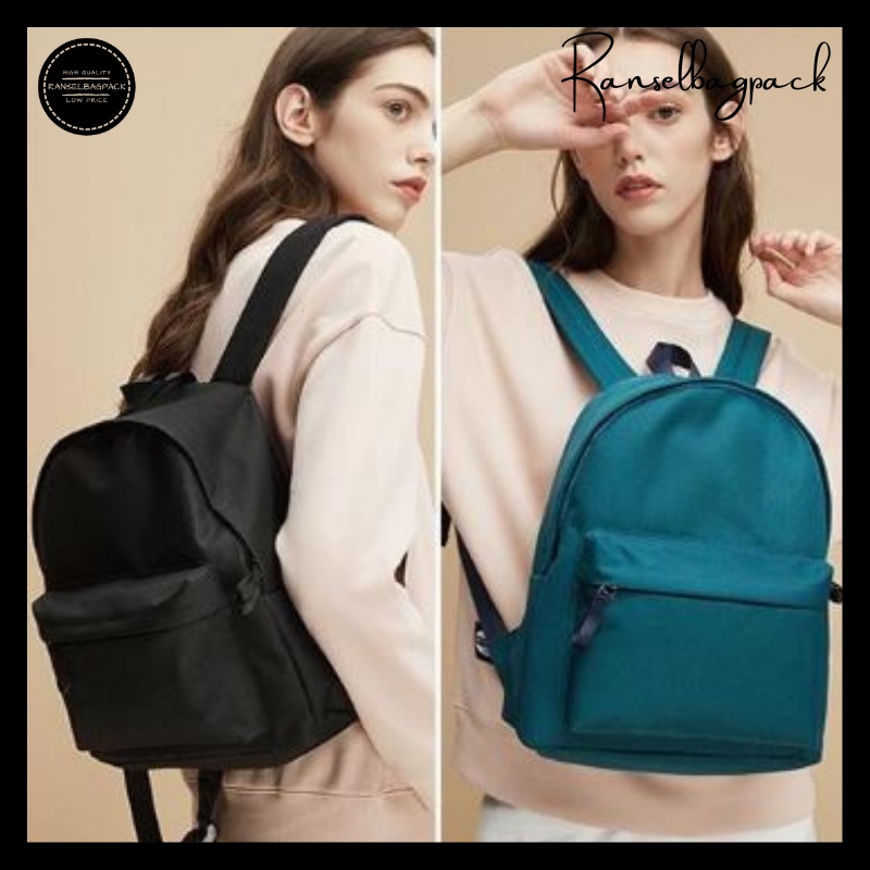 Tas Ransel Mini Sekolah Backpack Punggung Bahu Polos Anak Remaja Dewasa Kekinian Model Fashion Terbaru Korea Simple Elegan Casual Perempuan Wanita Cewek