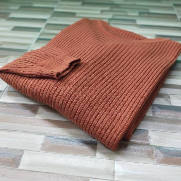 TERBARUBaju Tunik Rajut Fashion Hijab Tunik Merah Bata .