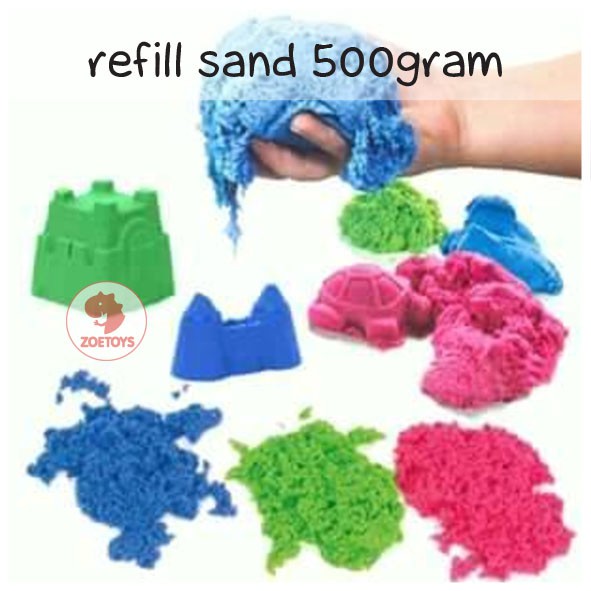 Zoetoys Refill Sand 500Gram 1 kg | Mainan Edukasi Pasir Kinetik Ajaib Anak Magic Sand 500 gram 1kg