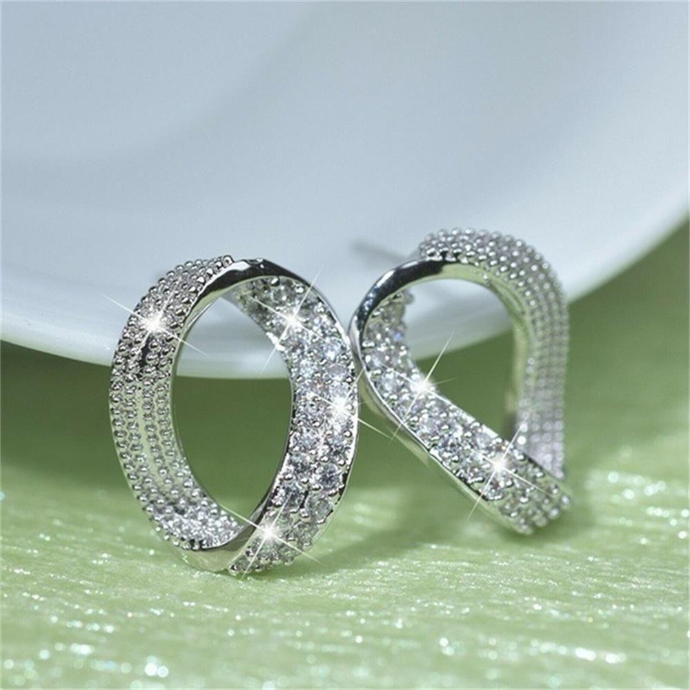 R-flower Diamond Earrings Untuk Wanita Gadis Aksesoris Fashion Pesta Bentuk Geometri