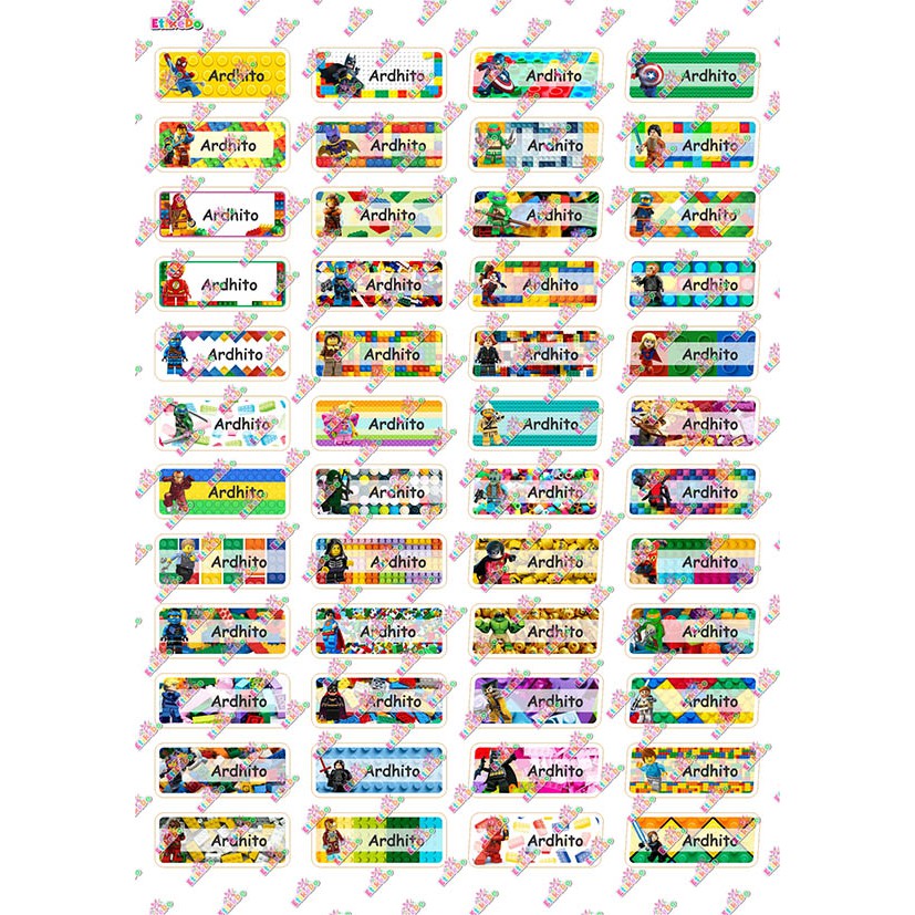 

LABEL NAMA LEGO 192 STIKER - ANTI AIR/ROBEK/LUNTUR -4 Nama LG1XS4