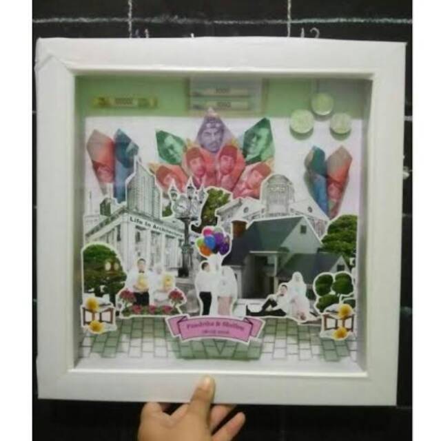 Pigura Pop Up Frame Pop Art Scrapbook Frame 3d 30x30cm Shopee Indonesia