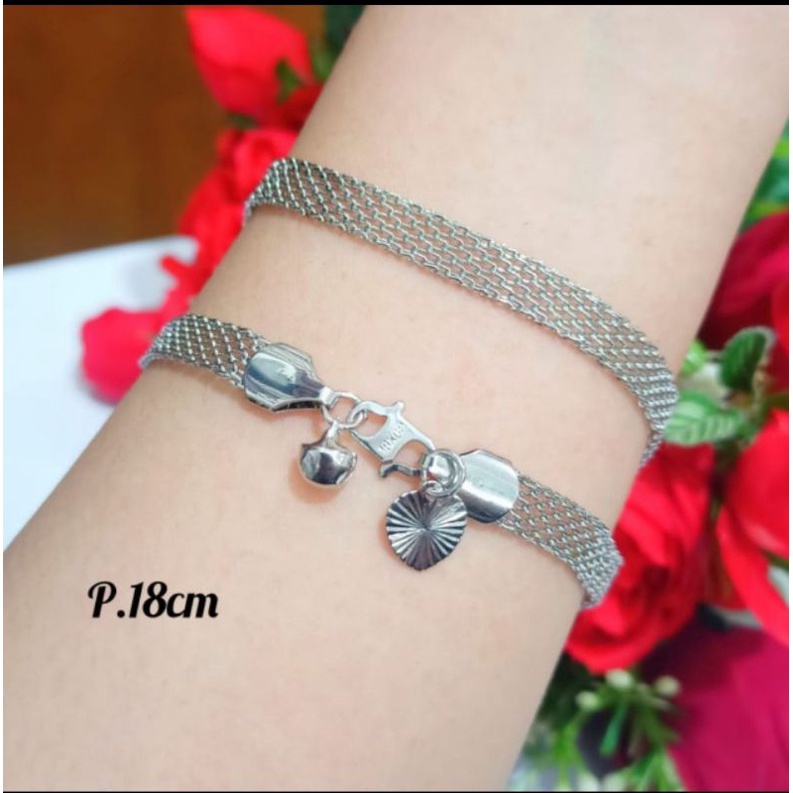 Gelang tangan wanita motif tikar motif silver termurah xuping anti karat