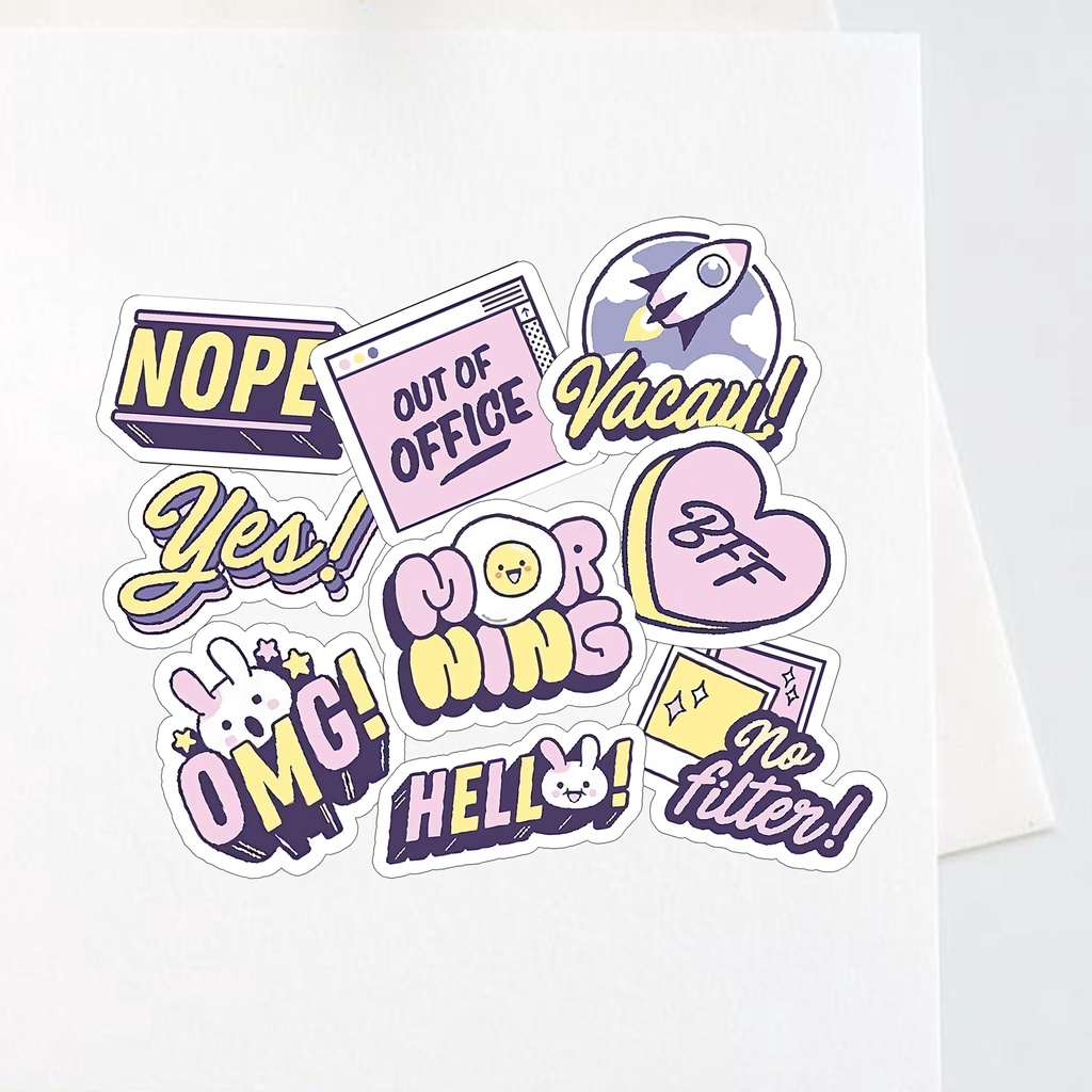 

Sticker Morning in Office Aesthetic Stiker Waterproof (9 pcs)