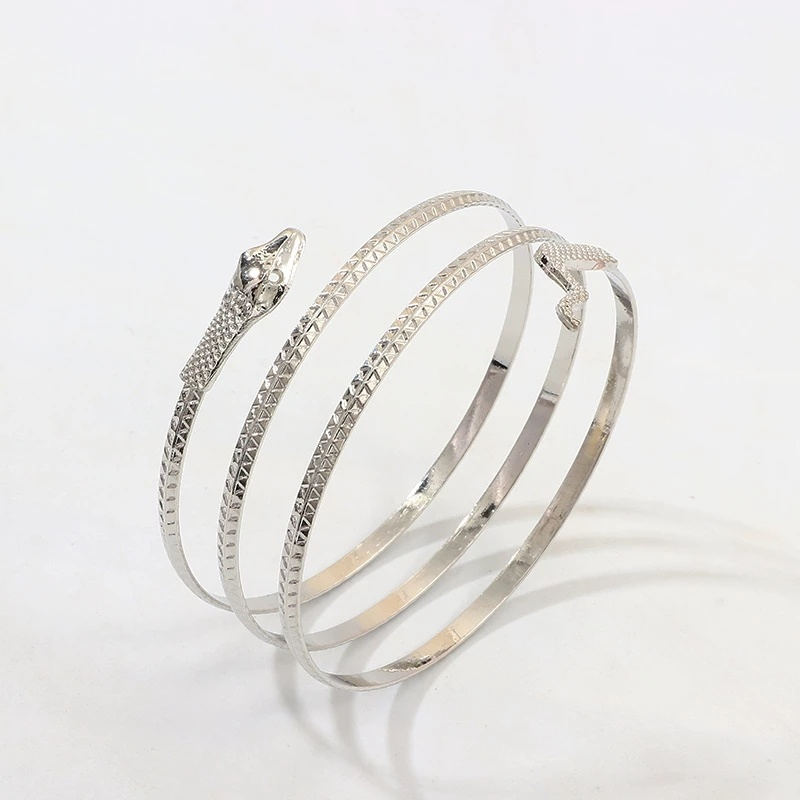 [Women Men Personalized Simple Snake Spiral Bangle Bracelets] [Girls Trendy  Cuff Bangle] [Jewellery Gifts for Girlfriend]