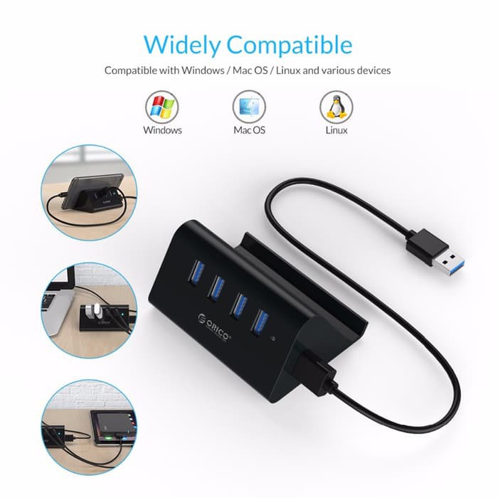 Orico SHC-U3 4 Port USB 3.0 Hub With Phone &amp; Tablet Stander