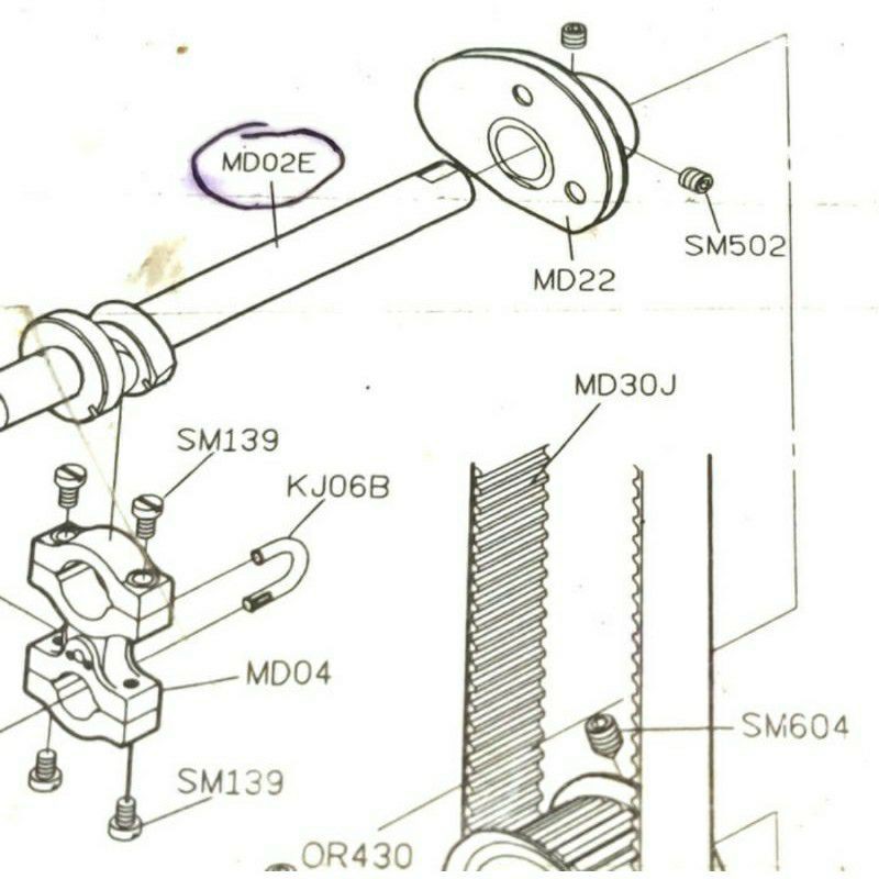 SM502 Asli Siruba Baut Baling-baling Mesin Kamkut Siruba F007-D