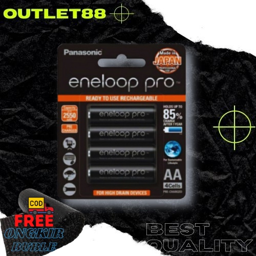 Baterai Eneloop Pro Black 2500Mah AA Batrei Cas Eneloop 2500Mah ISI4 Batre Battery Charger Eneloop