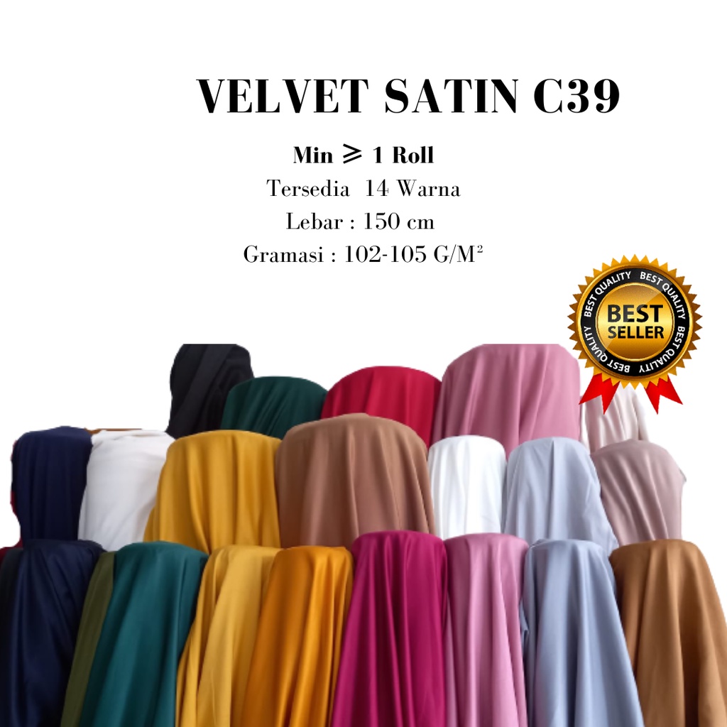 1 Roll Kain Velvet Satin Premium (C39)