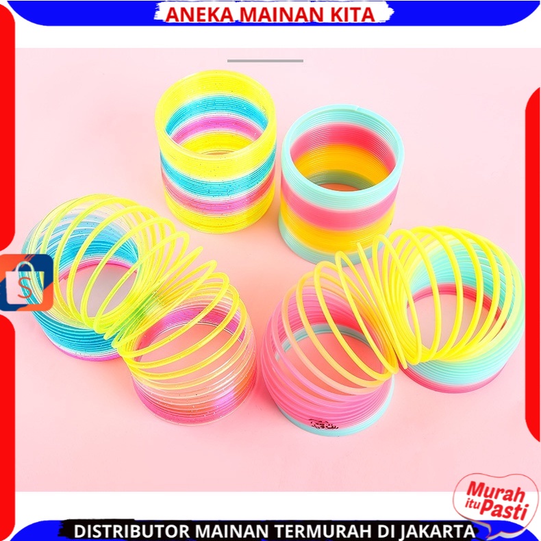 Mainan magic spring rainbow mainan anak Spring Toys 5,5cm Spiral Per Pegas Mainan Keren Warna Menarik