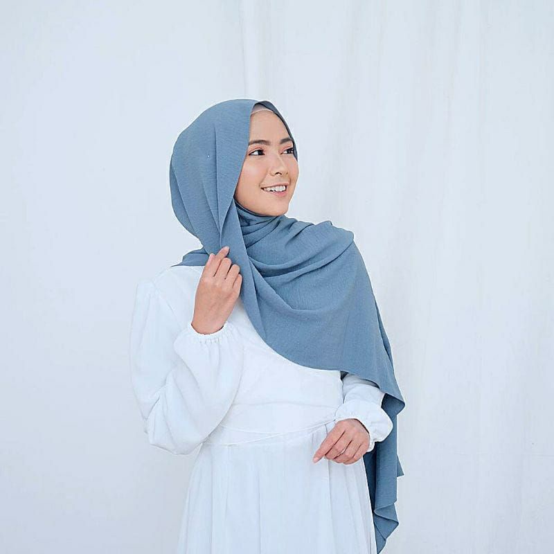 PASHMINA CRINKLE AIRFLOW COTTON SHAWL PREMIUM | PASMINA-Denim