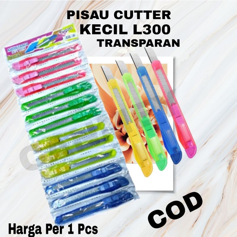 

✨CANMEY✨Pisau cutter Kater Kecil L300 Warna transparan 1pcs