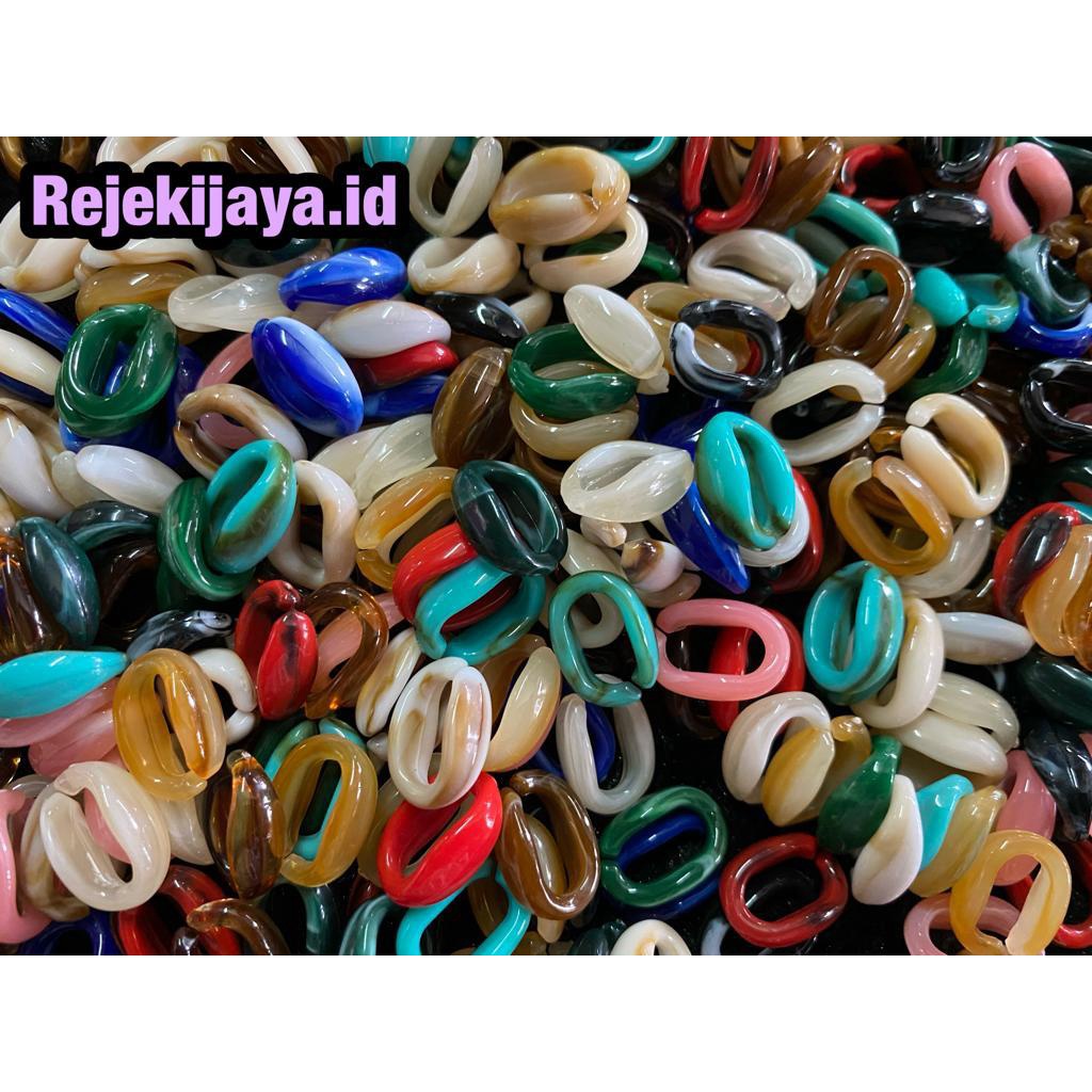 MOTE RANTAI GEMBUL MARMER WARNA RETRO / MANIK RANTAI GEMBUL MARMER / MOTE RANTAI MARMER