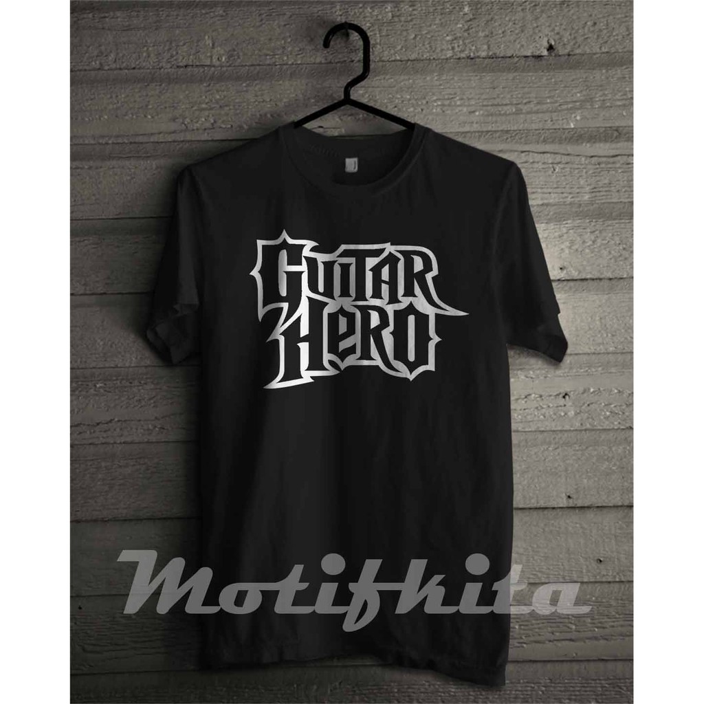 BERKUALITAS Baju  Kaos Distro  Tshirt GUITAR HERO  GITAR HERO Simple  keren Pria Pria Wanita