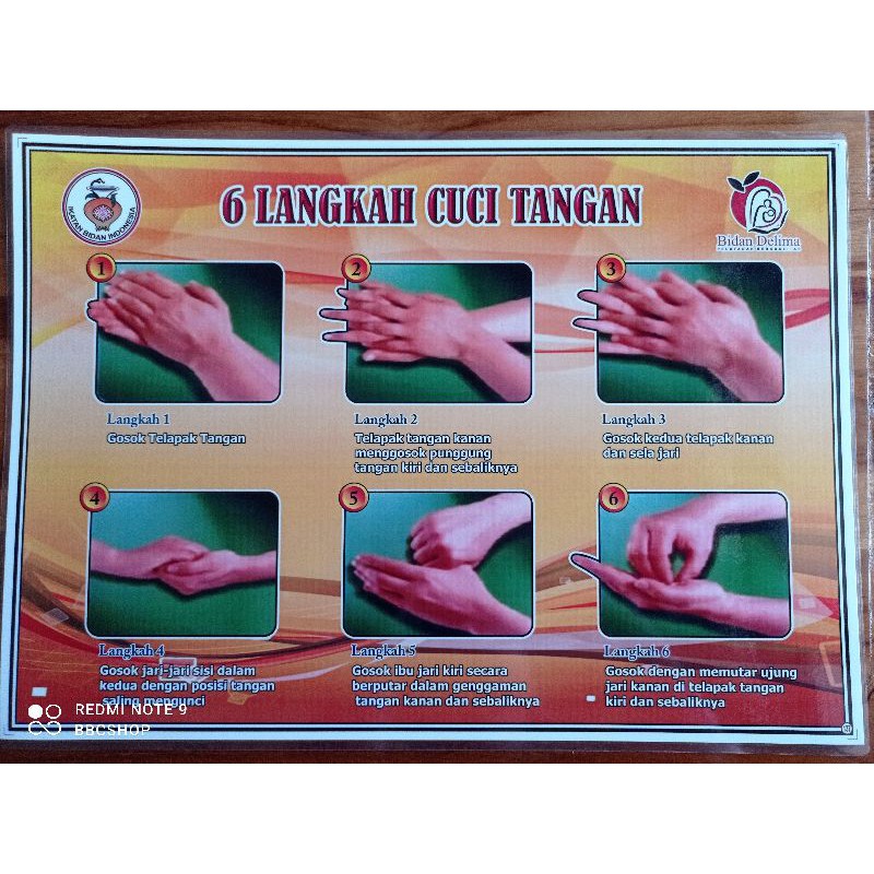 (137) POSTER 6 LANGKAH CUCI TANGAN