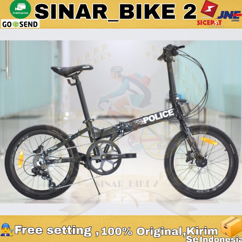 Sepeda Lipat Folding Bike Element Police Texas L 20Inch New (Gosend/Grab)