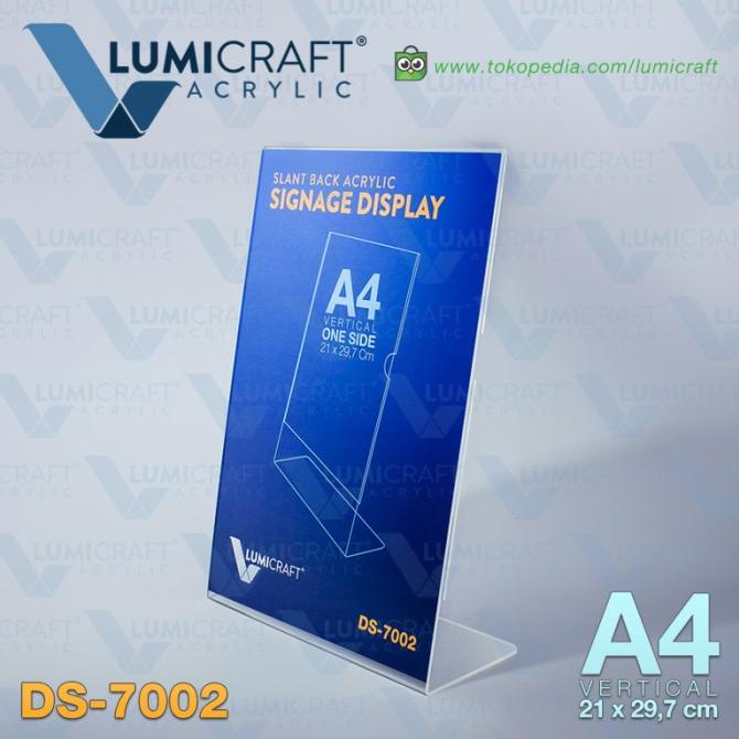 

Office & Stationery | Document Organizer | Signage Display/Stand Acrylic/Akrilik Slant Back Vertikal - A4 1 Sisi | Best Seller