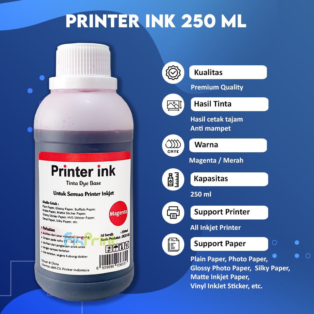 Tinta Printer 250ml Canon 745 pg745s pg745 cl746 mg2570 mg2570s ip2870