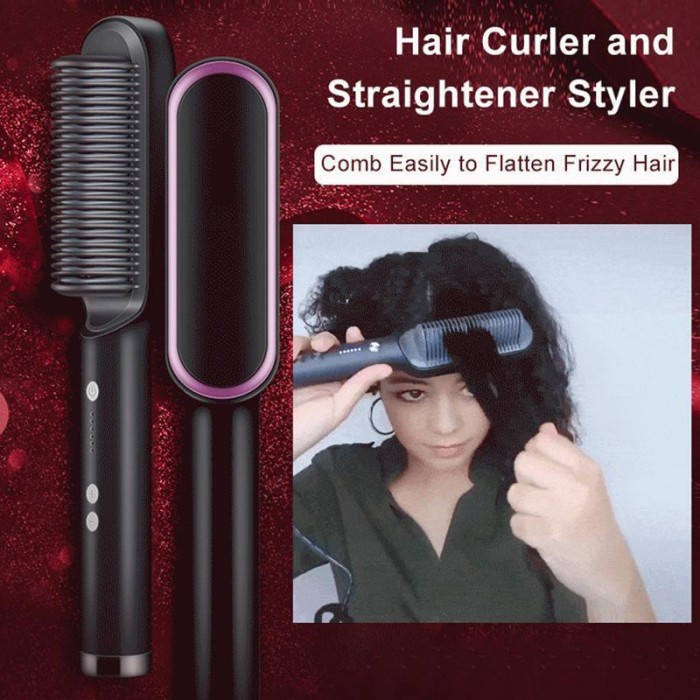 Catok Sisir Pelurus Rambut 2 in 1 /Hair straightener curter goode 2 in 1