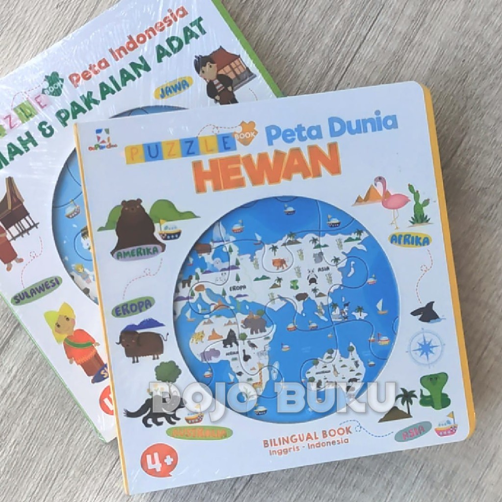 Opredo Puzzle Book Peta Dunia: Hewan Tim Oopredoo